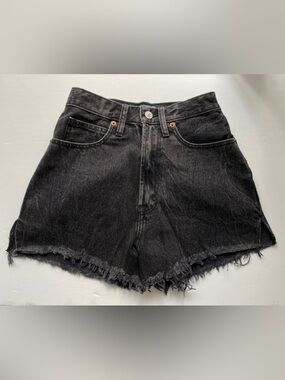 EUC Abercrombie and Fitch Ultra High Rise shorts washed black 24/00
